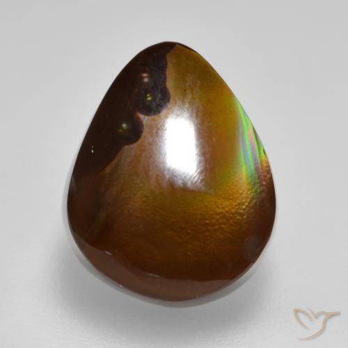 5.78ct Naturale Multicolore Agata di fuoco, Forma a pera, Opaco