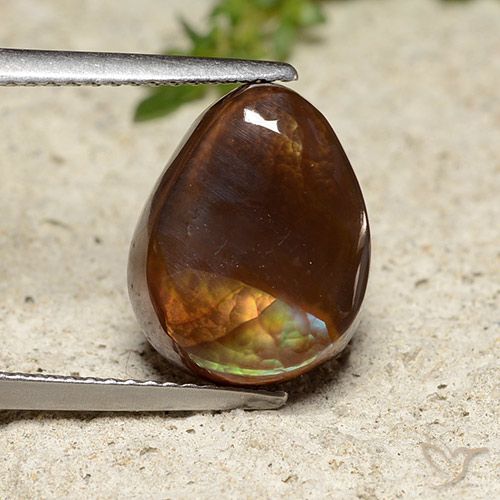 5.70ct Naturale Multicolore Agata di fuoco, Forma a pera, Opaco