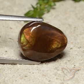 Agata di fuoco Multicolore naturale da 5.70 ct, Forma a pera, Opaco