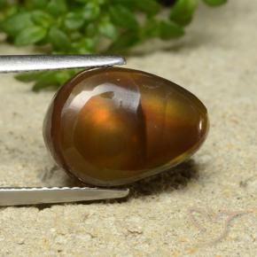 Agata di fuoco Multicolore naturale da 5.57 ct, Forma a pera, Opaco