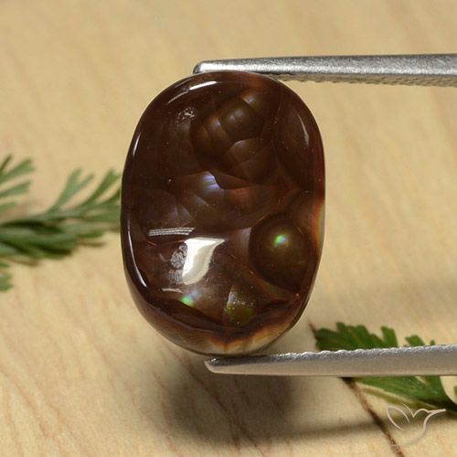 4.65ct Naturale Multicolore Agata di fuoco, Ovale, Opaco