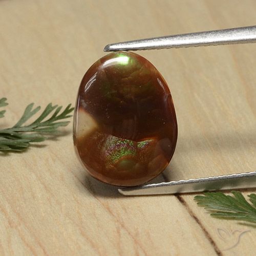 3.74ct Naturale Multicolore Agata di fuoco, Ovale, Opaco