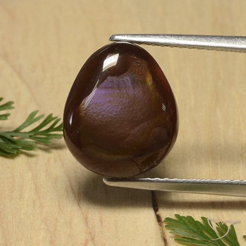 4.68ct Naturale Multicolore Agata di fuoco, Forma a pera, Opaco