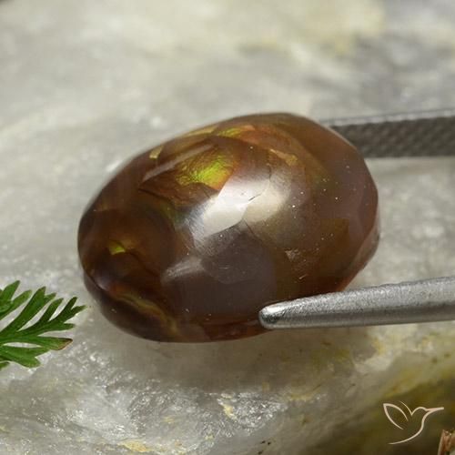 Agata di fuoco Multicolore naturale da 7.18 ct, Ovale, Opaco