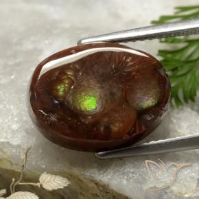 Agata di fuoco Multicolore naturale da 6.00 ct, Taglio ovale, Opaco