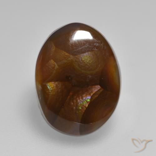 6.40ct Naturale Multicolore Agata di fuoco, Ovale, Opaco