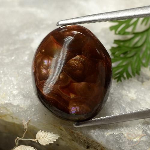 6.65ct Naturale Multicolore Agata di fuoco, Ovale, Opaco