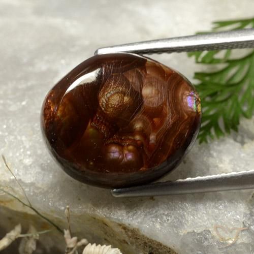 Agata di fuoco Multicolore naturale da 6.65 ct, Ovale, Opaco