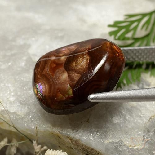 Agata di fuoco Multicolore naturale da 6.65 ct, Ovale, Opaco