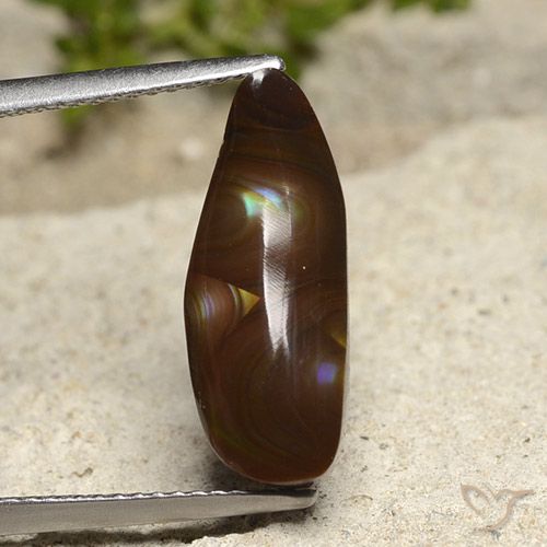 5.21ct Naturale Multicolore Agata di fuoco, Taglio a fantasia, Opaco