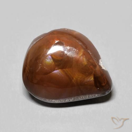 5.90ct Naturale Multicolore Agata di fuoco, Forma a pera, Opaco