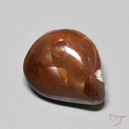 Agata di fuoco Multicolore naturale da 5.90 ct, Forma a pera, Opaco