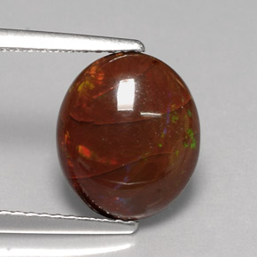 Opale di fuoco naturale multicolore da 2,78 ct, taglio ovale, opaco