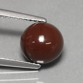 Opale di fuoco naturale marrone da 1,90 ct, taglio rotondo, opaco
