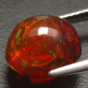 Opale di fuoco naturale multicolore da 4,55 ct, trasparente, trasparente/traslucido