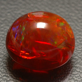 Opale di fuoco naturale multicolore da 4,55 ct, trasparente, trasparente/traslucido