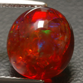 Opale di fuoco naturale multicolore da 4,55 ct, trasparente, trasparente/traslucido