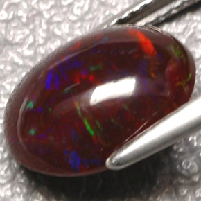 Opale di fuoco naturale multicolore da 3,35 ct, trasparente, trasparente/traslucido