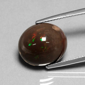 Opale di fuoco naturale multicolore da 7,95 ct, taglio ovale, opaco