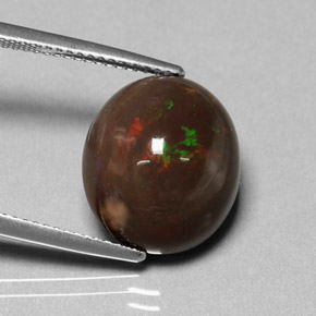 Opale di fuoco naturale multicolore da 7,95 ct, taglio ovale, opaco