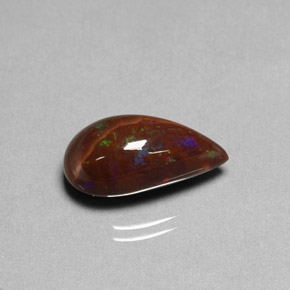 Opale di fuoco naturale multicolore da 5,89 ct, taglio a pera, opaco