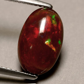 Opale di fuoco naturale multicolore da 2,76 ct, taglio ovale, opaco
