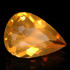 Opale di fuoco naturale arancione da 2,00 ct, trasparente, trasparente/traslucido