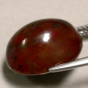 Opale di fuoco naturale multicolore da 10,39 ct, taglio ovale, opaco