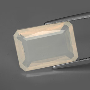 Opale di fuoco naturale bianco da 5,53 ct, trasparente, trasparente/traslucido