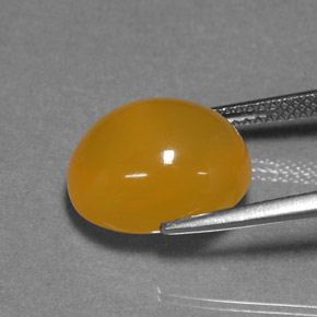 Opale di fuoco Giallo-arancione naturale da 6.94 ct, Taglio ovale, Traslucido
