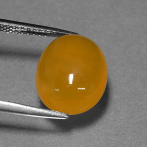 Opale di fuoco naturale arancione da 4,29 ct, taglio ovale, traslucido