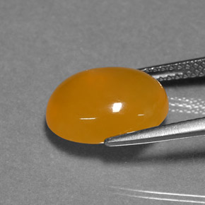 Opale di fuoco naturale arancione da 4,29 ct, taglio ovale, traslucido