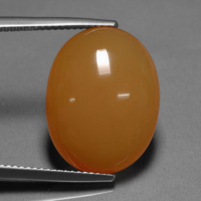 Opale di fuoco naturale arancione da 12,70 ct, taglio ovale, traslucido
