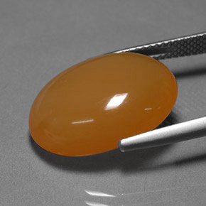 Opale di fuoco naturale arancione da 12,70 ct, taglio ovale, traslucido