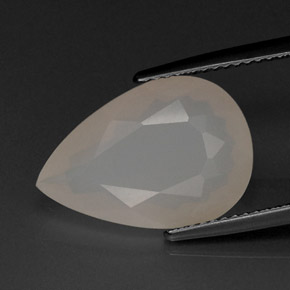 Opale di fuoco naturale bianco da 5,85 ct, taglio a pera, traslucido