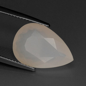 Opale di fuoco naturale bianco da 5,85 ct, taglio a pera, traslucido