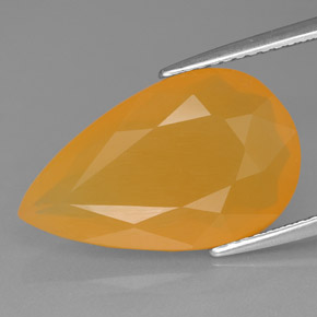 Opale di fuoco naturale arancione da 6,20 ct, taglio a pera, traslucido