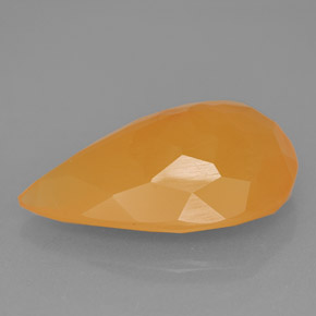 Opale di fuoco naturale arancione da 6,20 ct, taglio a pera, traslucido