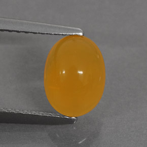 Opale di fuoco naturale arancione da 1,30 ct, taglio ovale, traslucido