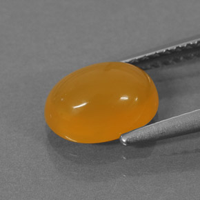 Opale di fuoco naturale arancione da 1,30 ct, taglio ovale, traslucido