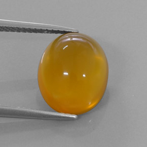 Opale di fuoco naturale arancione da 4,84 ct, taglio ovale, traslucido