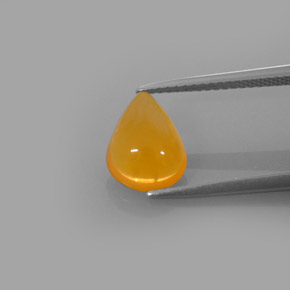 Opale di fuoco naturale arancione da 1,70 ct, taglio a pera, traslucido