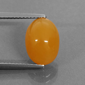 Opale di fuoco naturale arancione da 3,18 ct, taglio ovale, traslucido