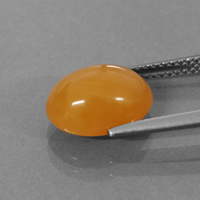 Opale di fuoco naturale arancione da 3,18 ct, taglio ovale, traslucido