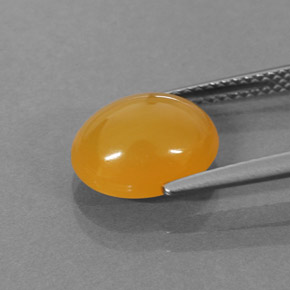 Opale di fuoco naturale arancione da 2,87 ct, taglio ovale, traslucido