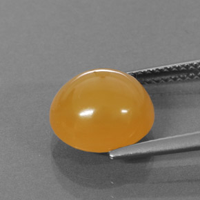 Opale di fuoco naturale arancione da 3,25 ct, taglio ovale, traslucido