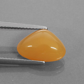 Opale di fuoco naturale arancione da 2,86 ct, trillion, traslucido