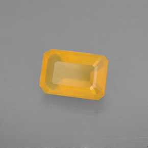 Opale di fuoco Giallo-arancione naturale da 1.68 ct, Taglio smeraldo, Traslucido