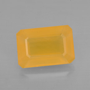 Opale di fuoco naturale arancione da 3,35 ct, taglio smeraldo, traslucido
