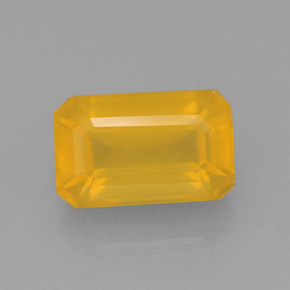 Opale di fuoco Giallo-arancione naturale da 1.20 ct, Taglio smeraldo, Traslucido